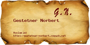 Gestetner Norbert névjegykártya